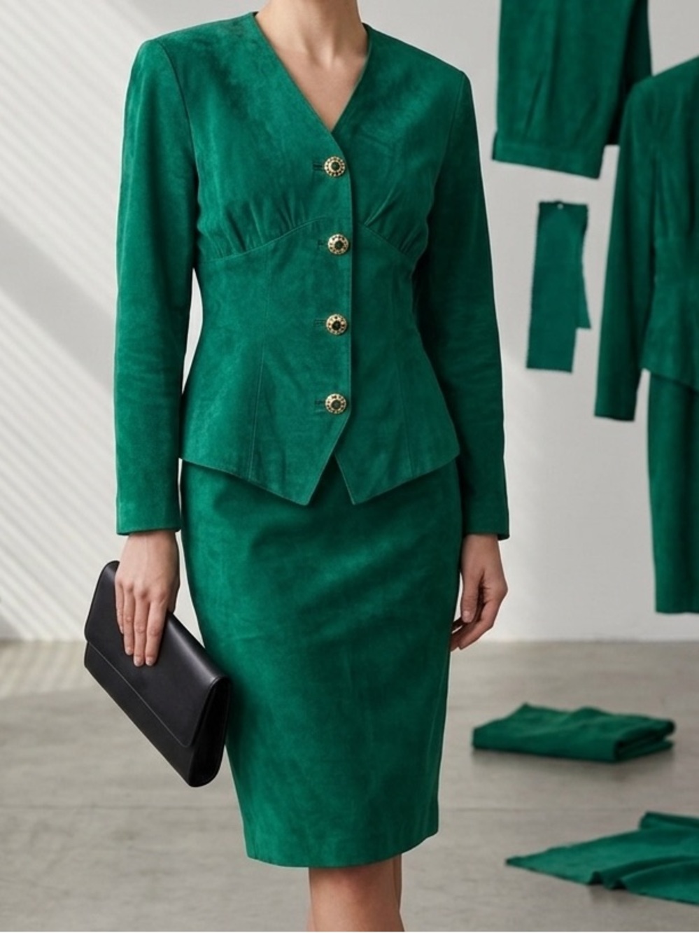 Host Pick! ❤️ Vintage Danier Emerald Green Suede Suit